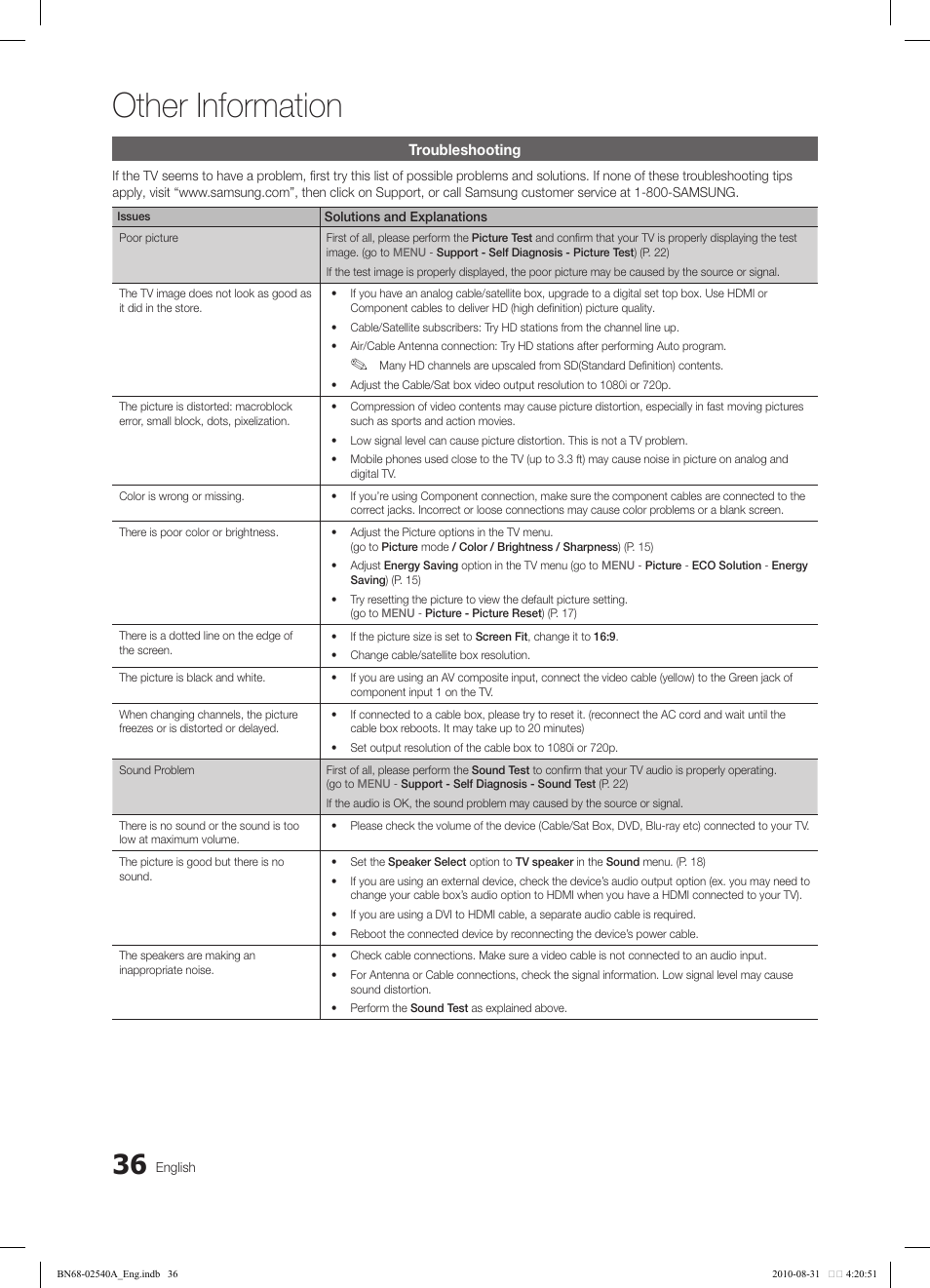 Other information | Samsung 540 User Manual | Page 36 / 41