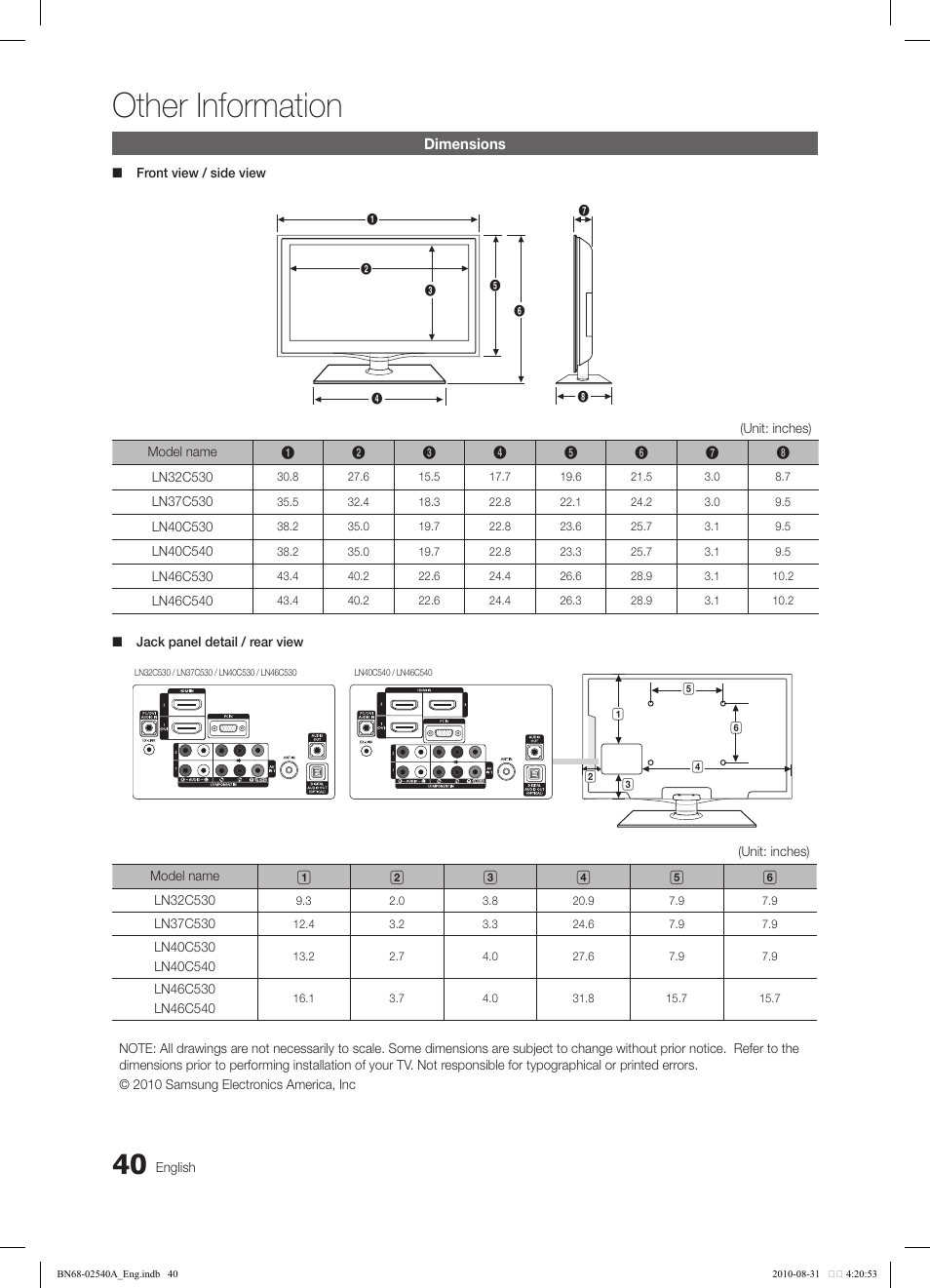 Other information | Samsung 540 User Manual | Page 40 / 41