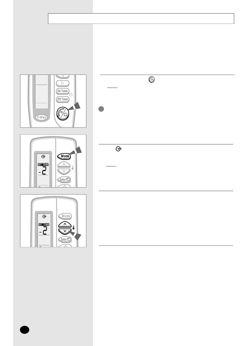 Selecting the automatic operating mode | Samsung AM14B1(B2)E07 User Manual | Page 10 / 24
