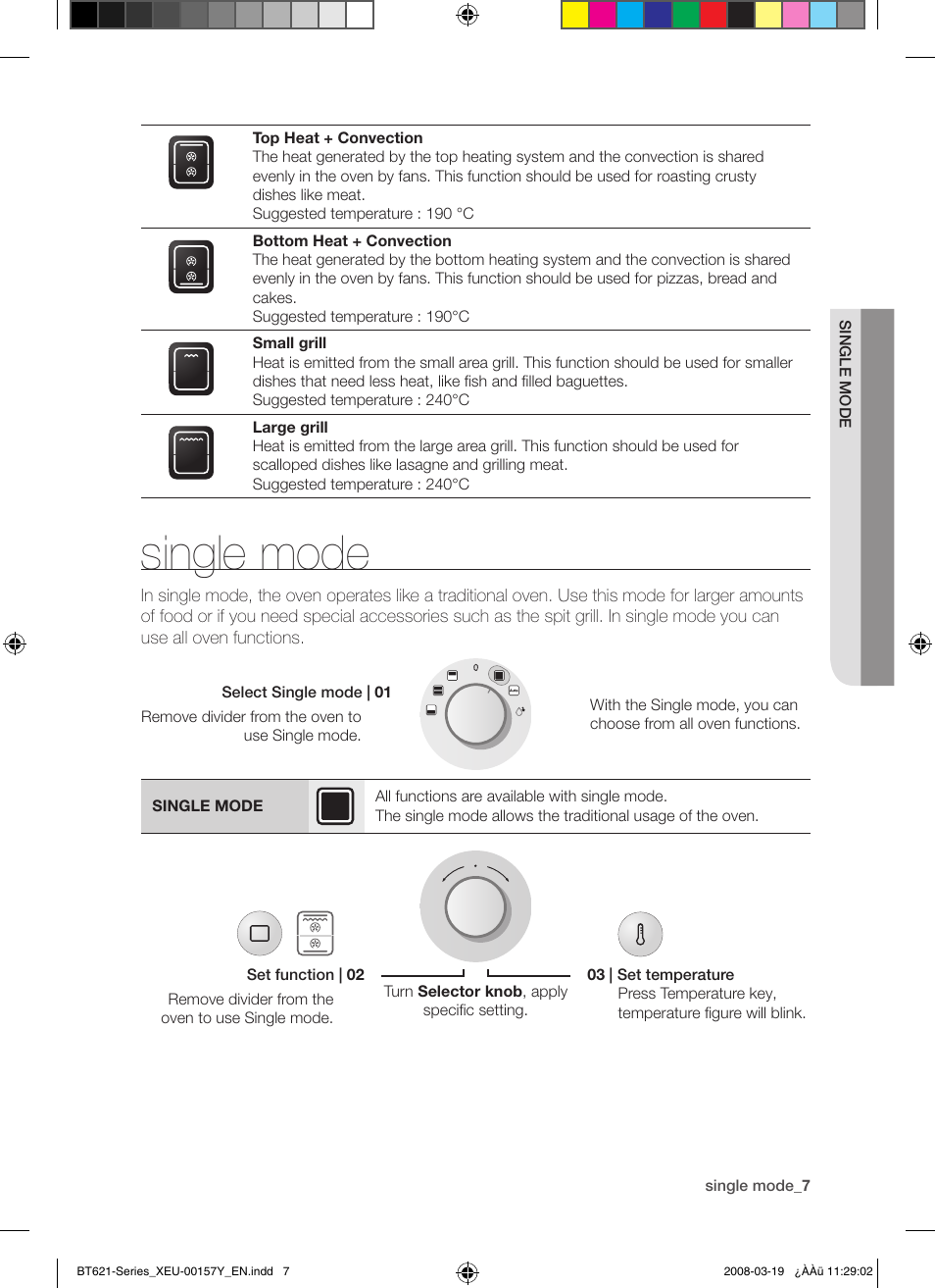 Single mode | Samsung BT621 Series User Manual | Page 7 / 24