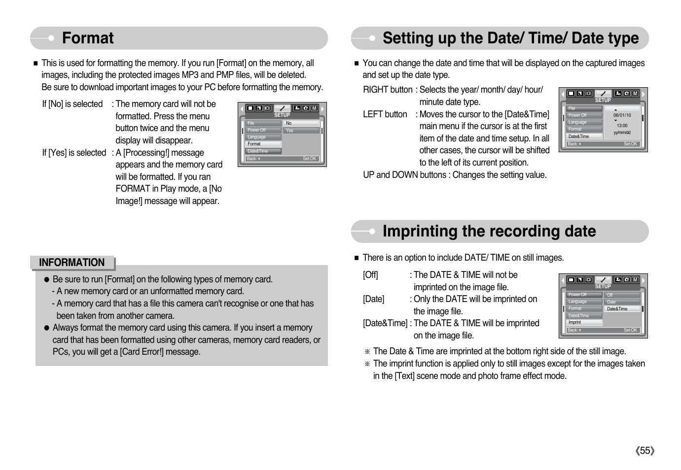 Information | Samsung Digimax i6 User Manual | Page 56 / 90