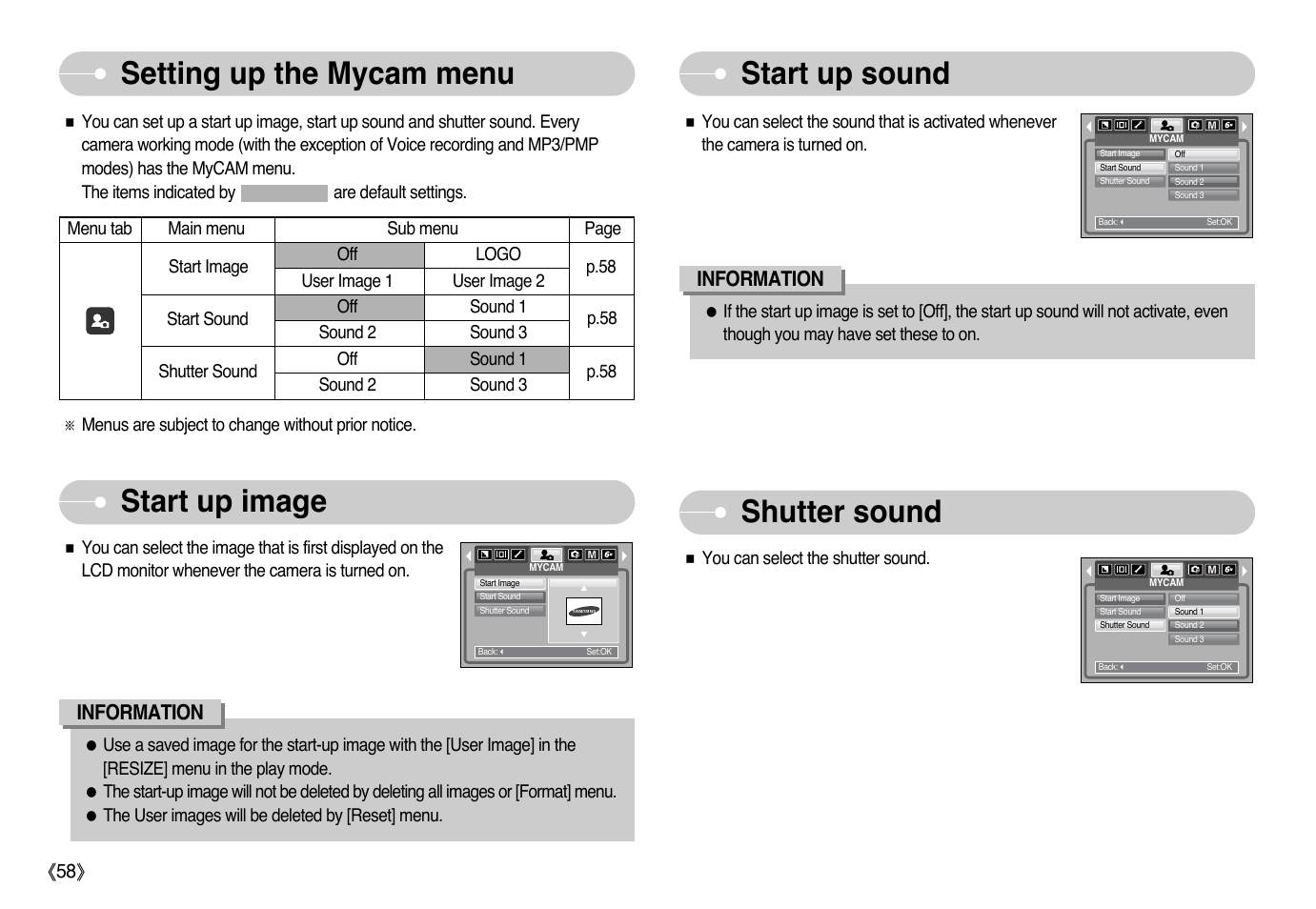 Information | Samsung Digimax i6 User Manual | Page 59 / 90