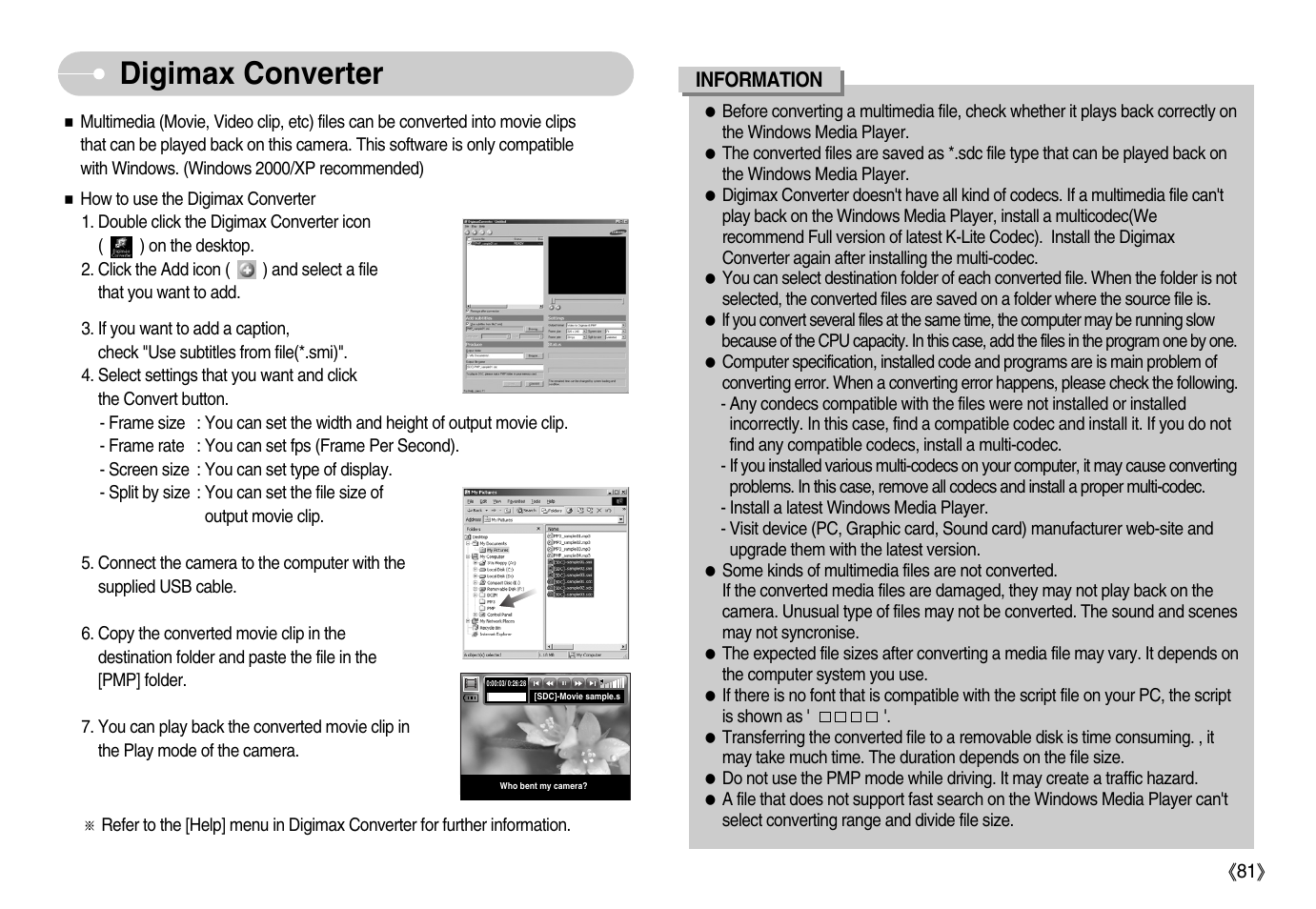 Digimax converter | Samsung Digimax i6 User Manual | Page 82 / 90