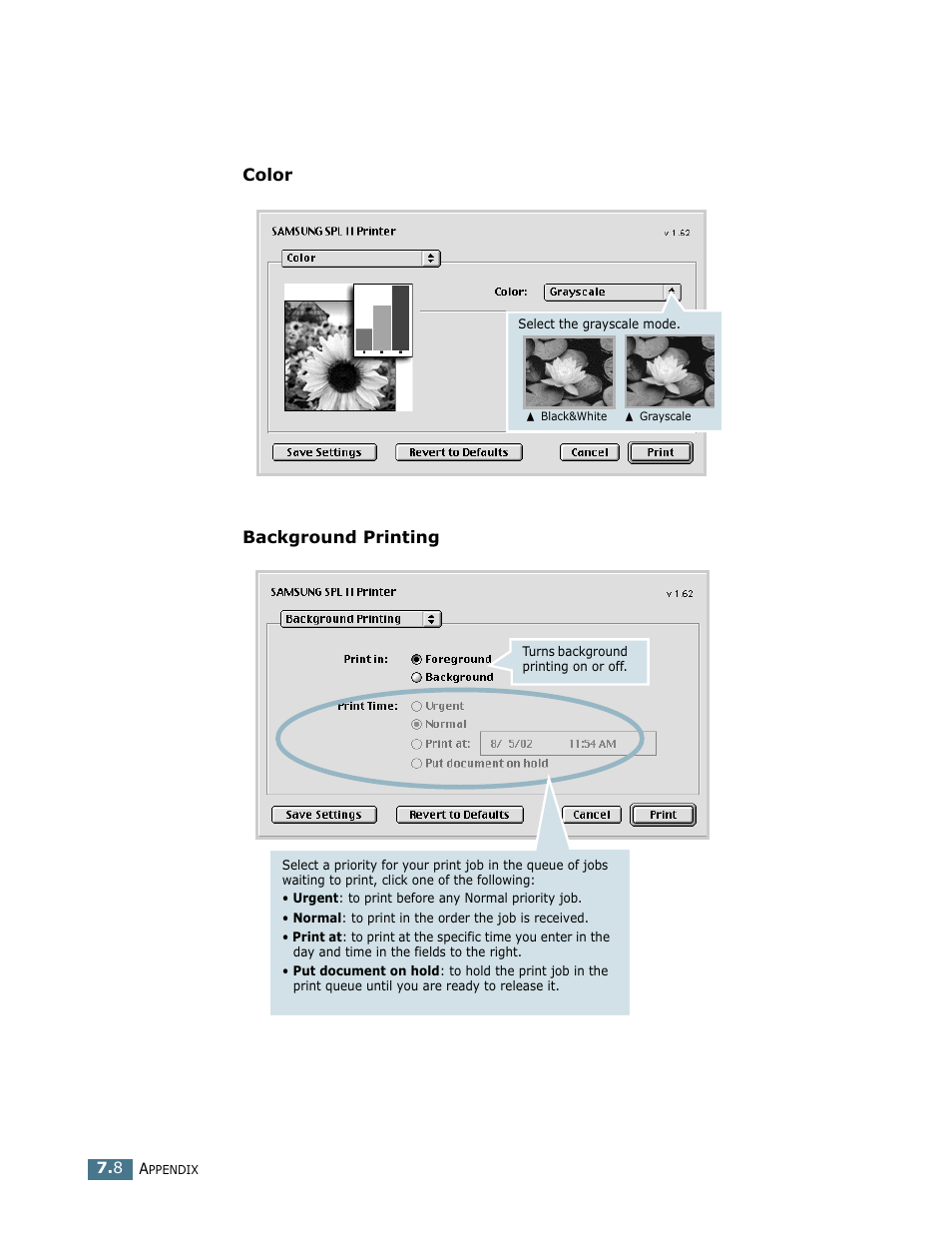 Color background printing | Samsung ML-1750 User Manual | Page 127 / 156