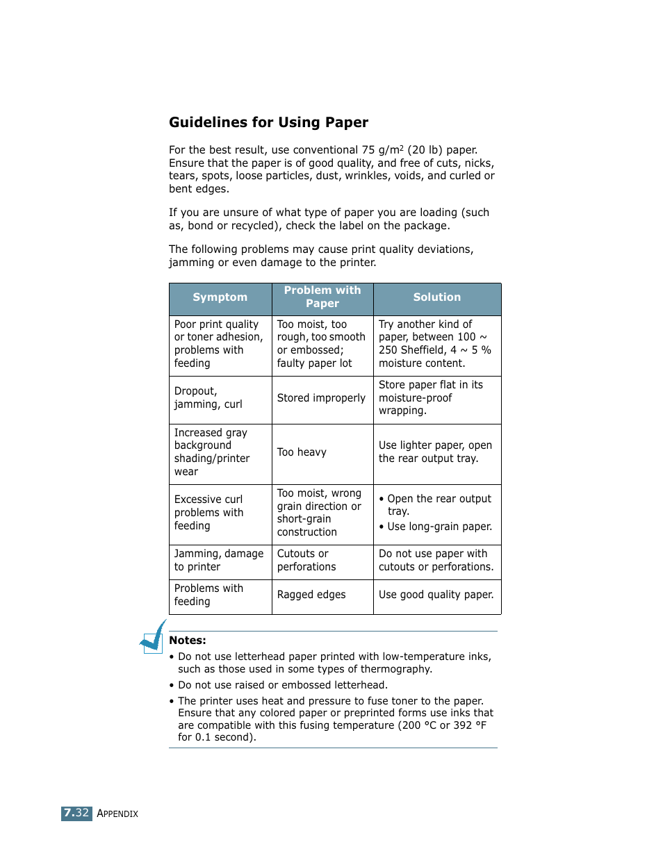 Guidelines for using paper | Samsung ML-1750 User Manual | Page 151 / 156