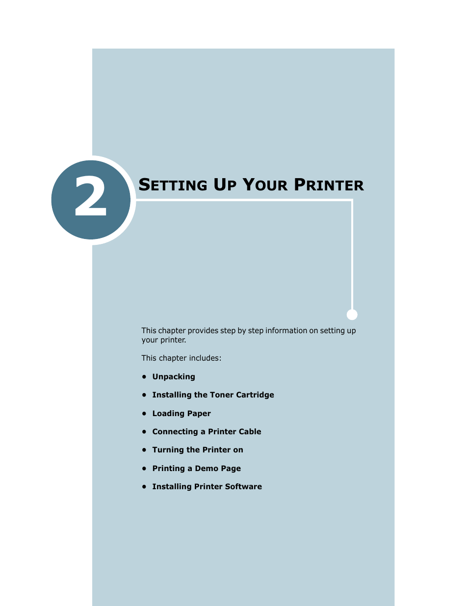 Setting up your printer, Chapter 2, Etting | Rinter | Samsung ML-1750 User Manual | Page 20 / 156