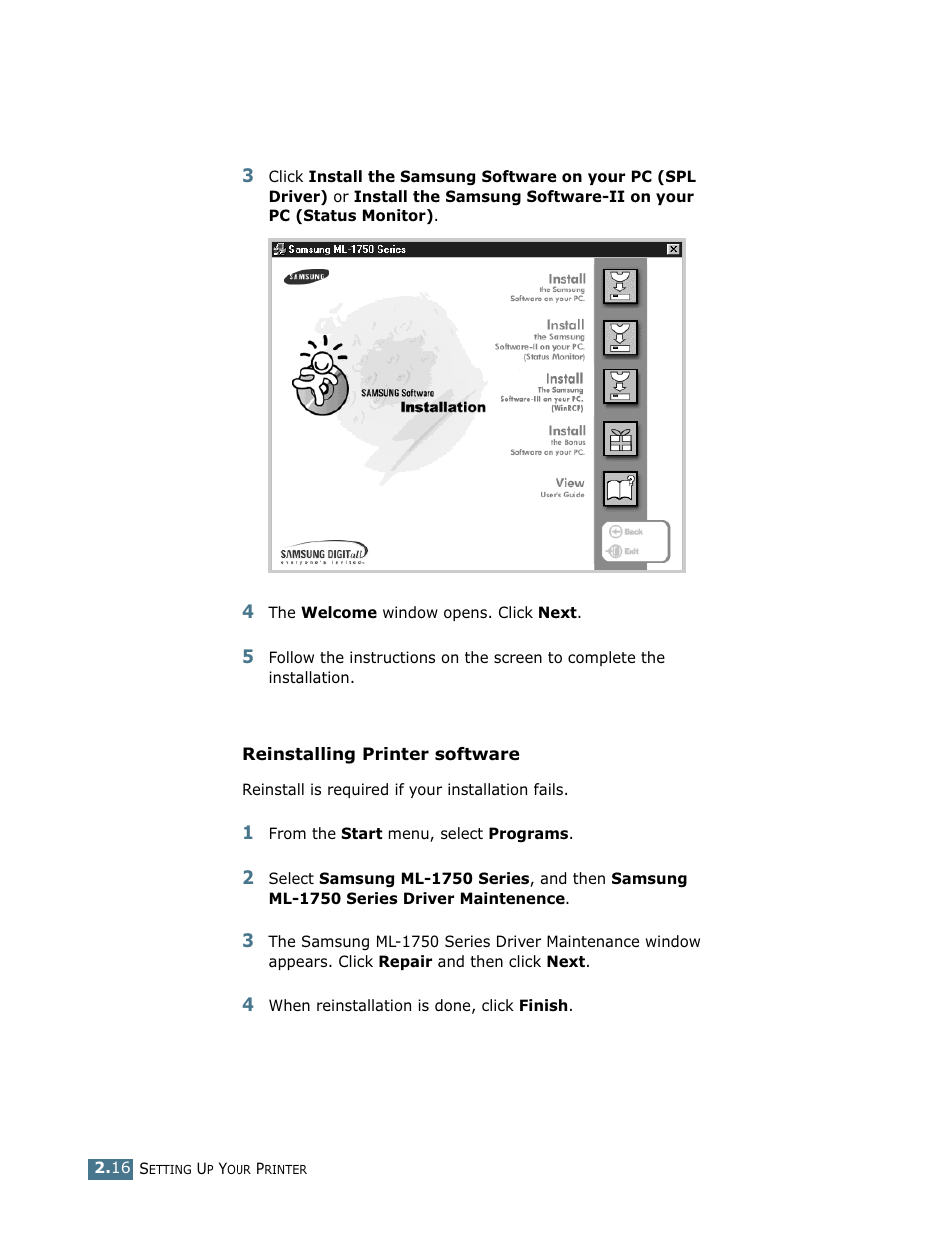 Samsung ML-1750 User Manual | Page 35 / 156