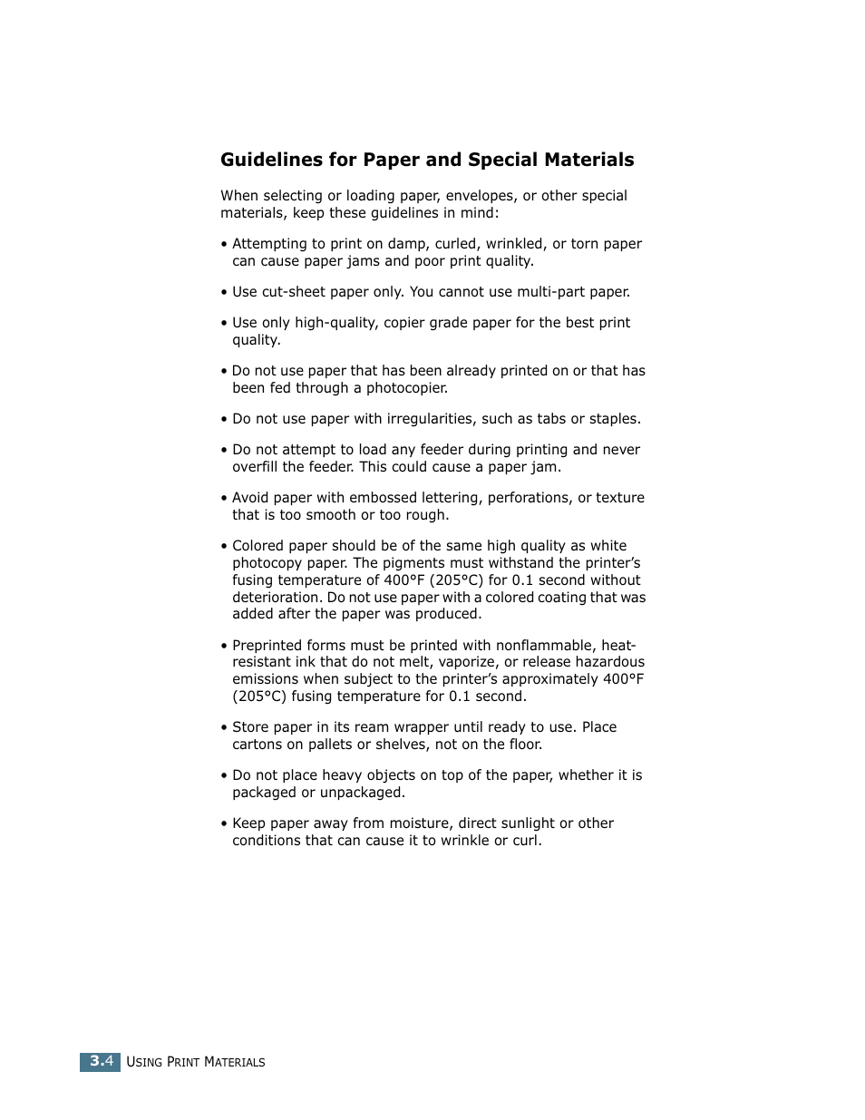 Guidelines for paper and special materials | Samsung ML-1750 User Manual | Page 43 / 156