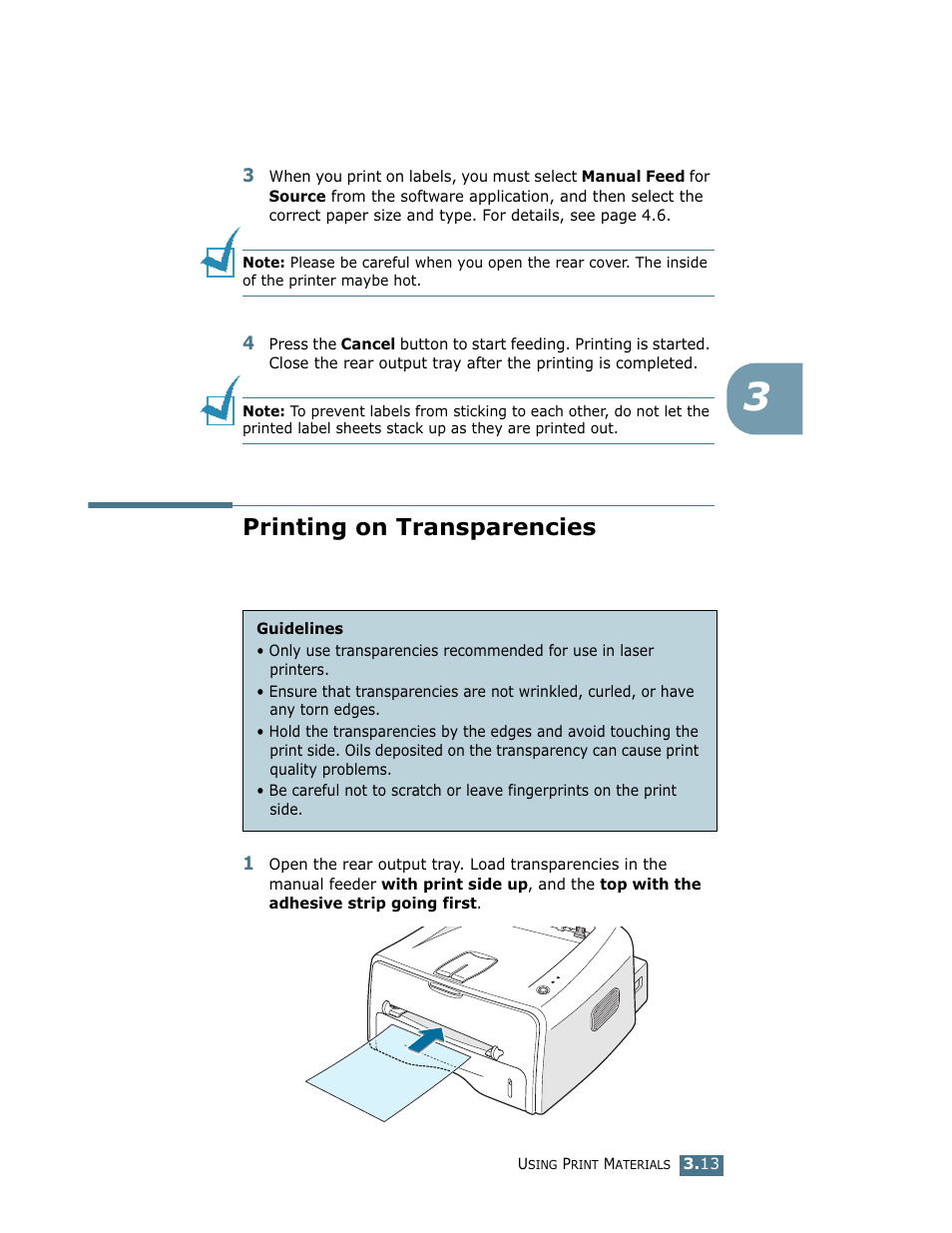 Printing on transparencies | Samsung ML-1750 User Manual | Page 52 / 156