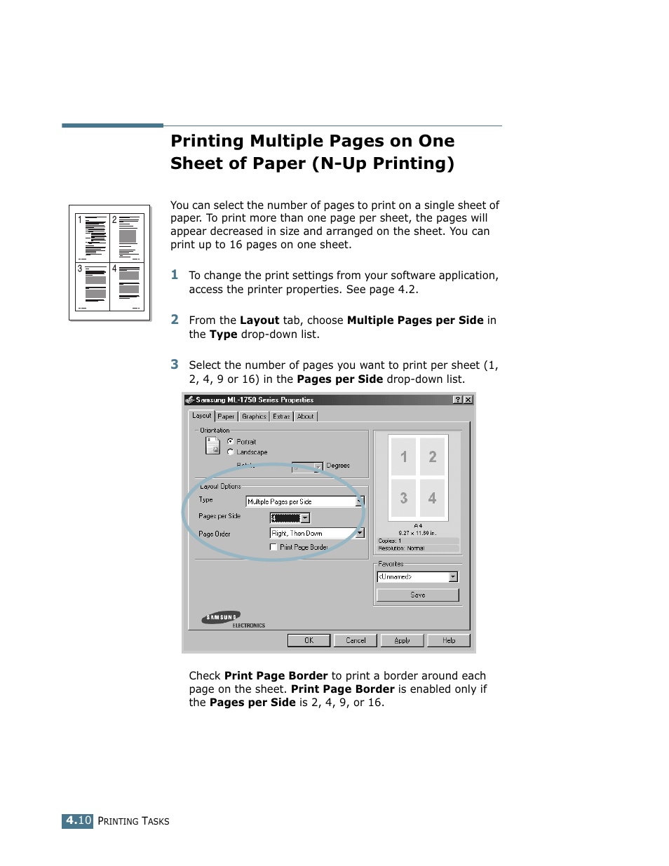 Up printing) | Samsung ML-1750 User Manual | Page 67 / 156