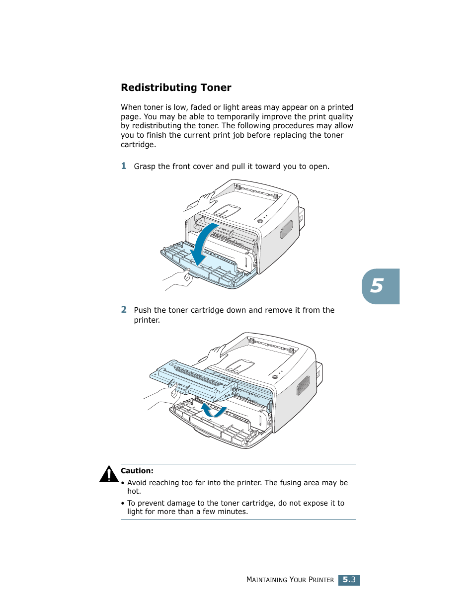 Redistributing toner | Samsung ML-1750 User Manual | Page 90 / 156