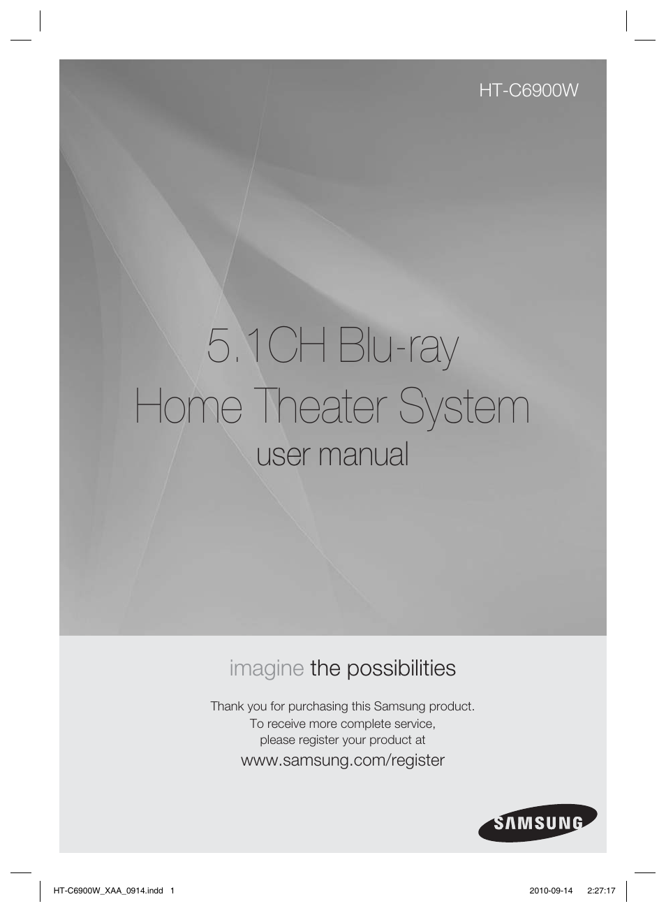 Samsung 5.1CH BLU-RAY HT-C6900W User Manual | 73 pages