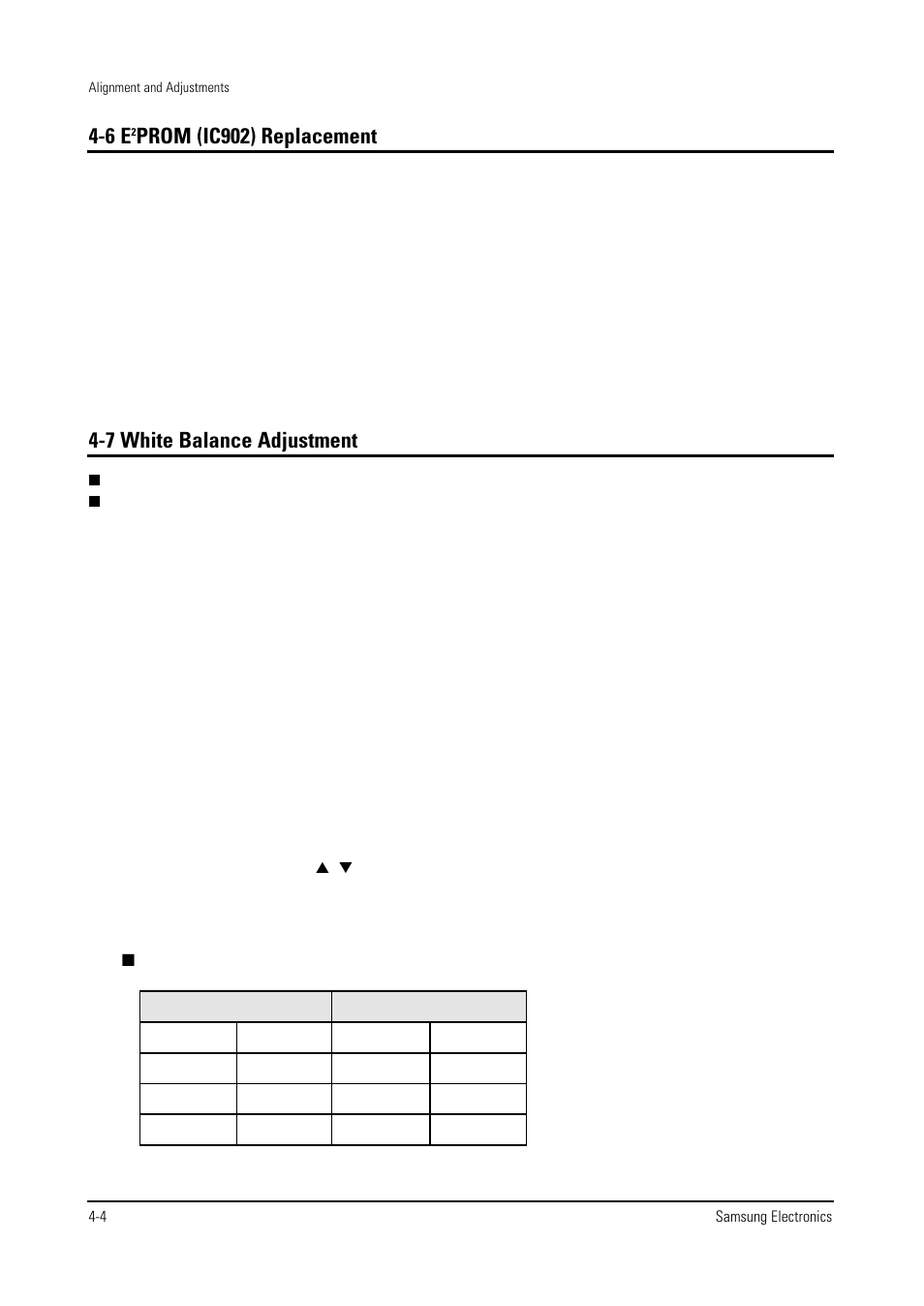 Prom (ic902) replacement, 7 white balance adjustment | Samsung WS28V53NS8XXEC User Manual | Page 17 / 90