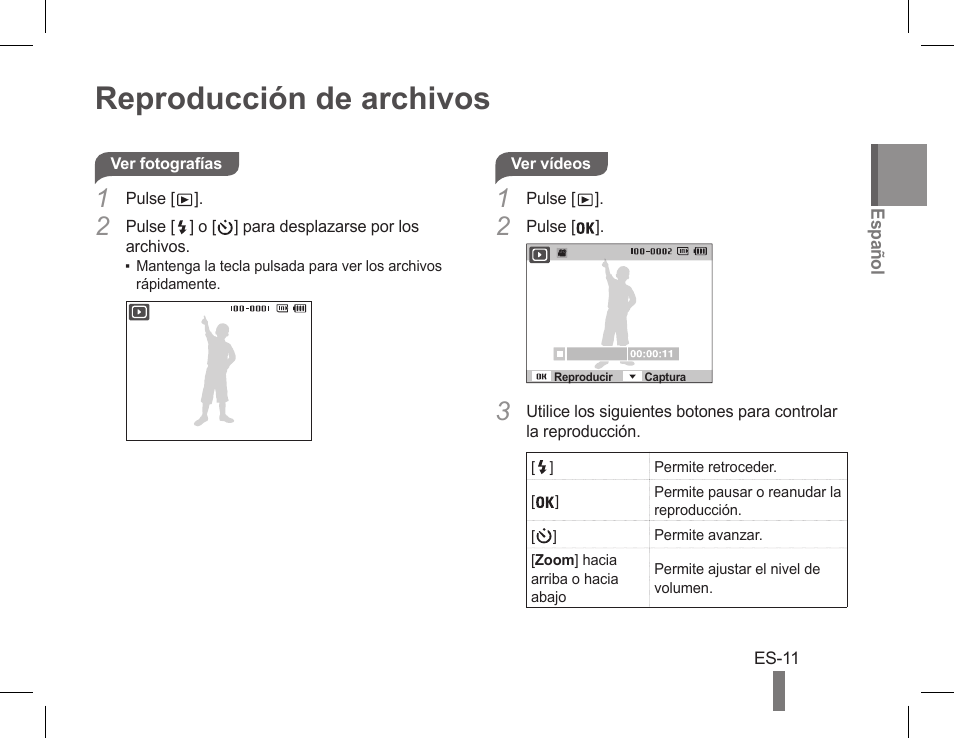 Reproducción de archivos | Samsung AQ100 User Manual | Page 25 / 30