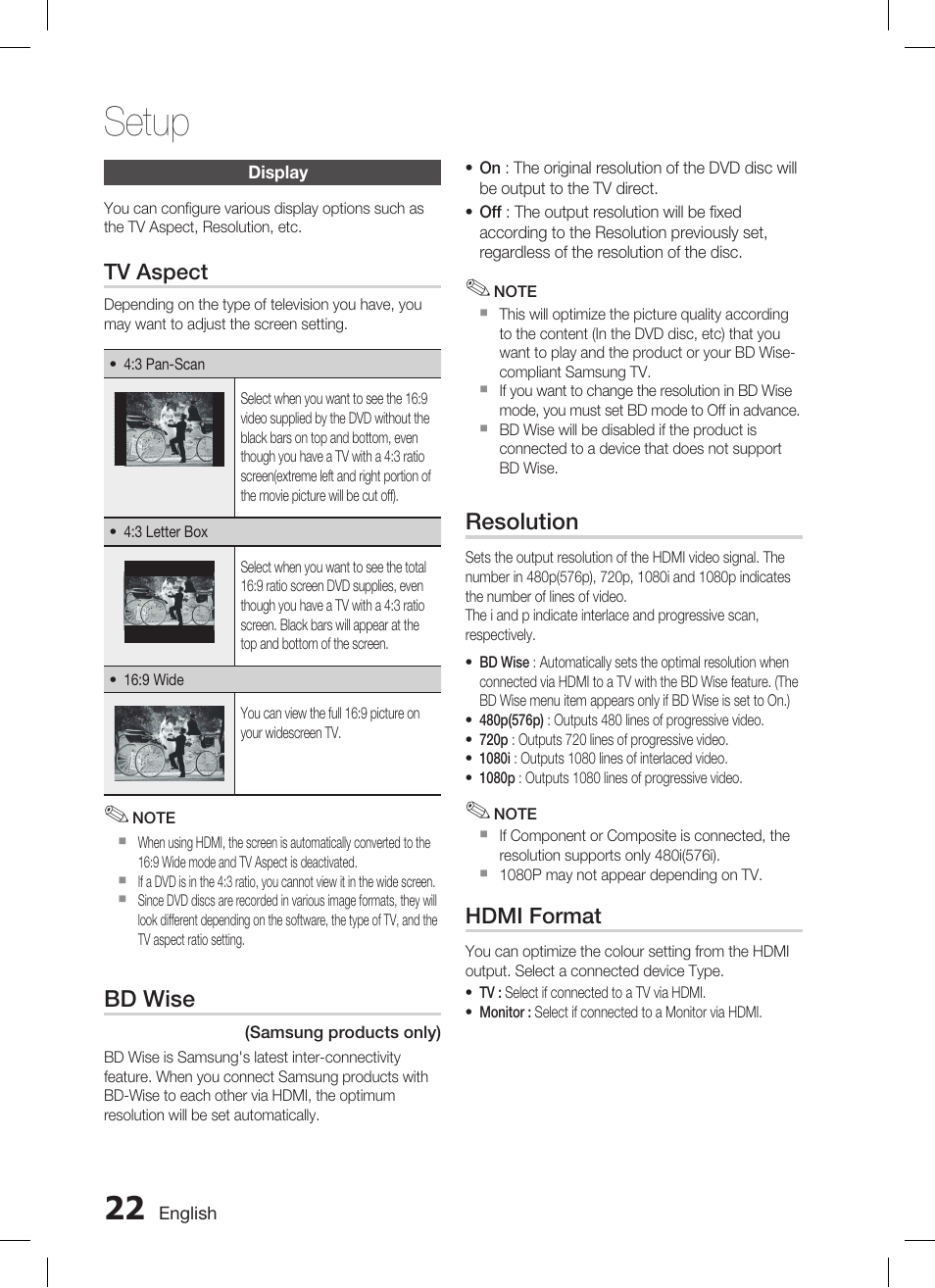 Setup | Samsung AH68-02293B User Manual | Page 22 / 39