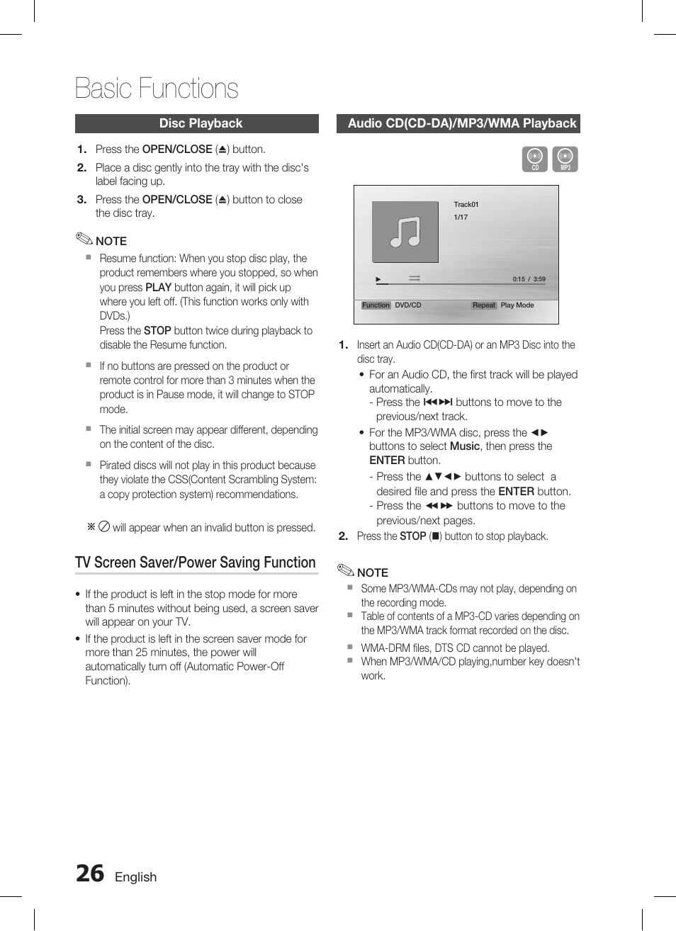 Basic functions | Samsung AH68-02293B User Manual | Page 26 / 39