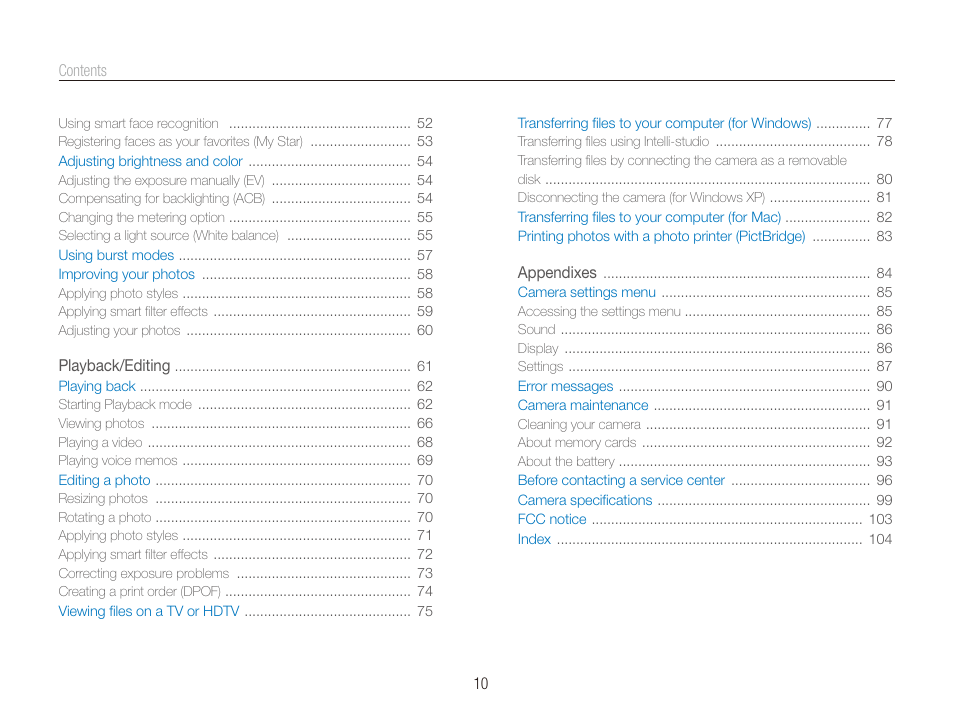 Samsung DualView TL210 User Manual | Page 11 / 108