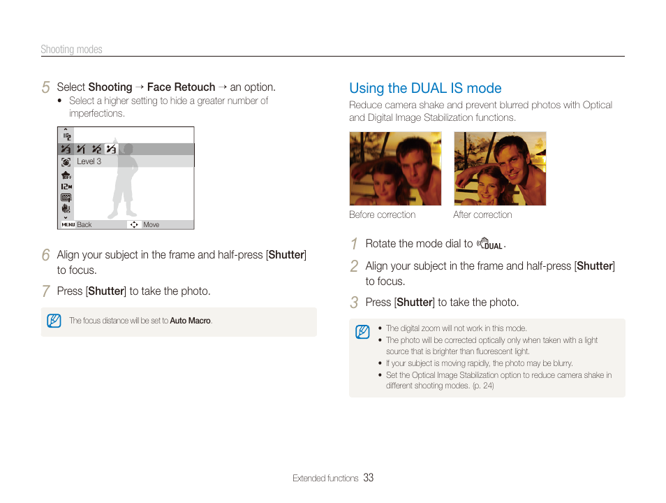 Using the dual is mode, Mode. (p. 33) | Samsung DualView TL210 User Manual | Page 34 / 108