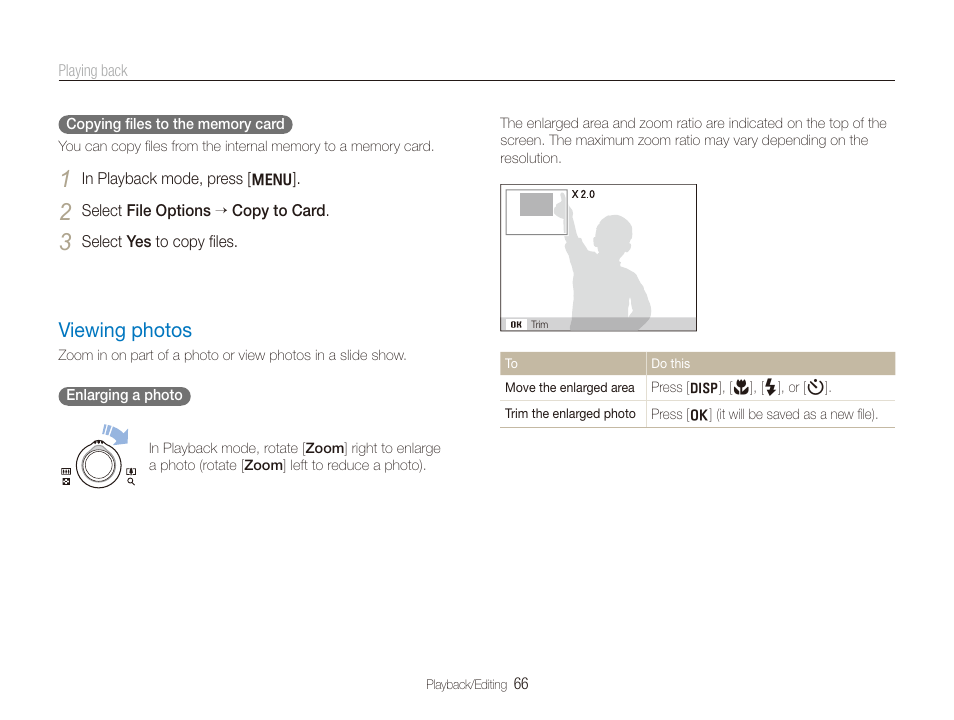 Viewing photos, Viewing photos ……………………………… 66 | Samsung DualView TL210 User Manual | Page 67 / 108