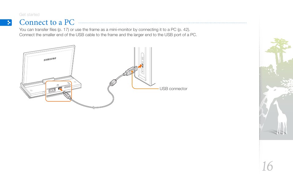 Connect to a pc | Samsung THE COMPLETE NETWORK SOLUTION EMM-E6 User Manual | Page 16 / 52