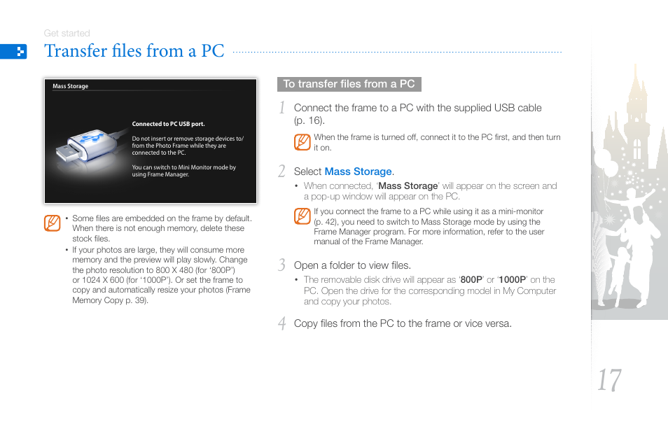 Transfer files from a pc | Samsung THE COMPLETE NETWORK SOLUTION EMM-E6 User Manual | Page 17 / 52