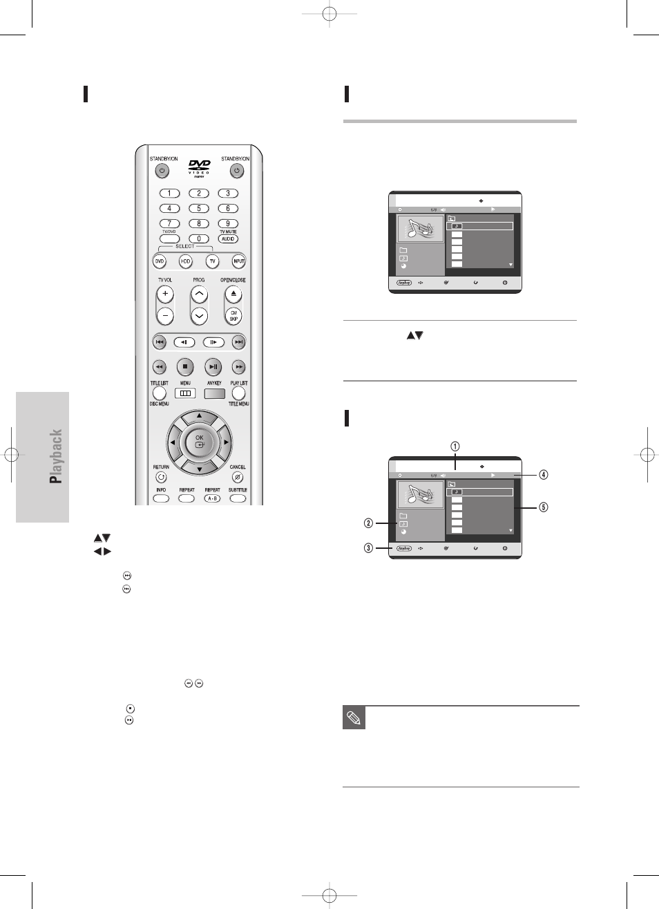 Playback, 66 - english, Playing an mp3 disc | Mp3 screen elements | Samsung DVD-HR725 User Manual | Page 66 / 135