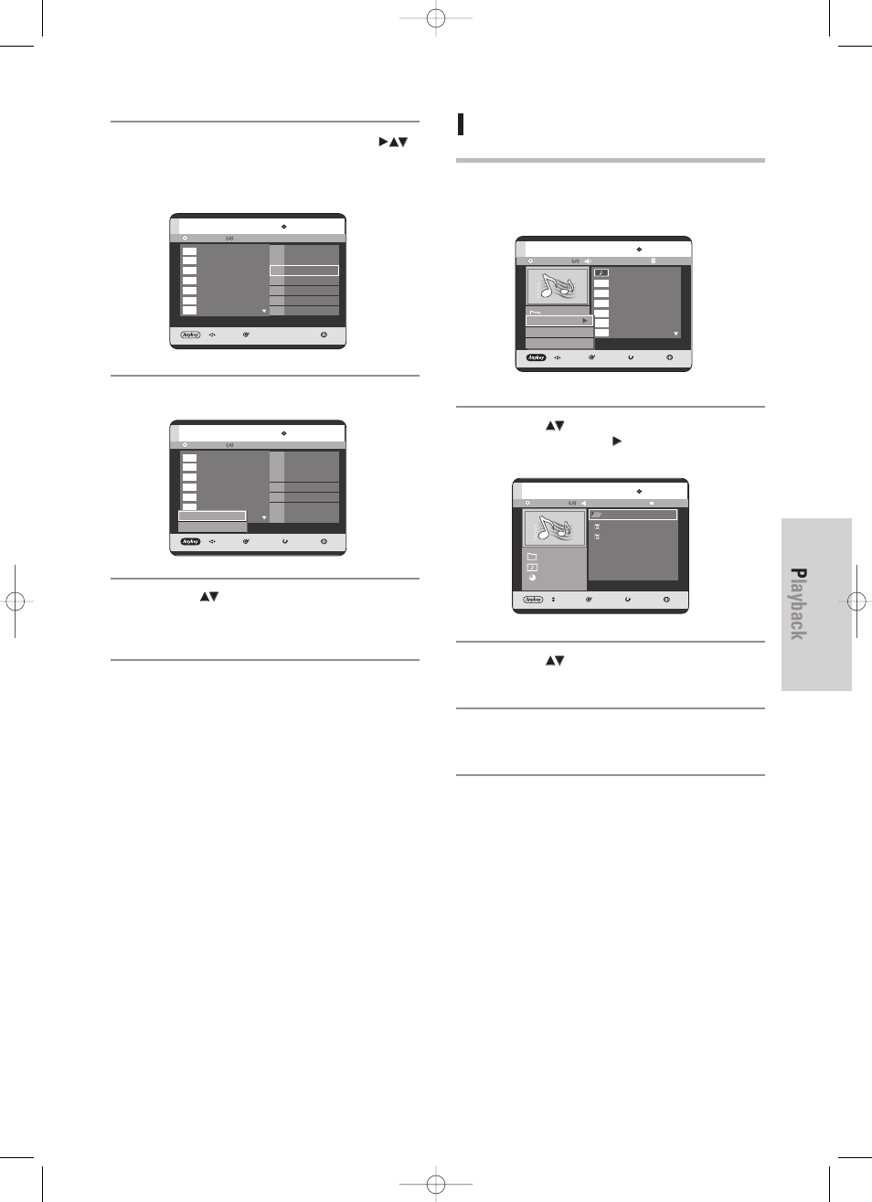 Playback, English - 69, Go to playlist | If you playlisted a wrong track, press the, Press the, Button, The selected tracks are played automatically | Samsung DVD-HR725 User Manual | Page 69 / 135