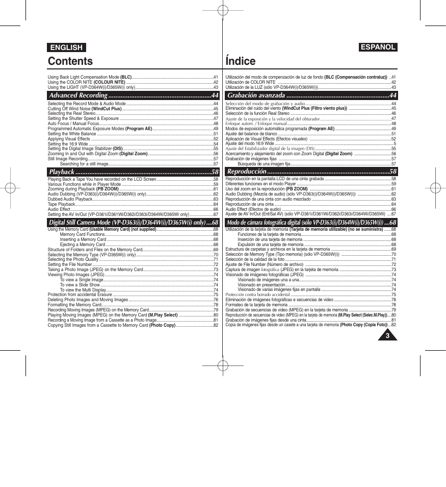 Contents índice | Samsung D365W(I) User Manual | Page 3 / 107