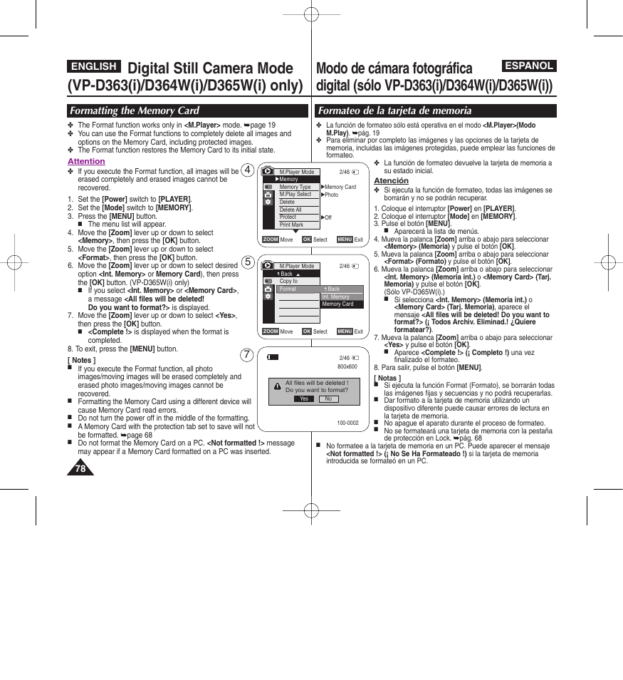 English español | Samsung D365W(I) User Manual | Page 78 / 107