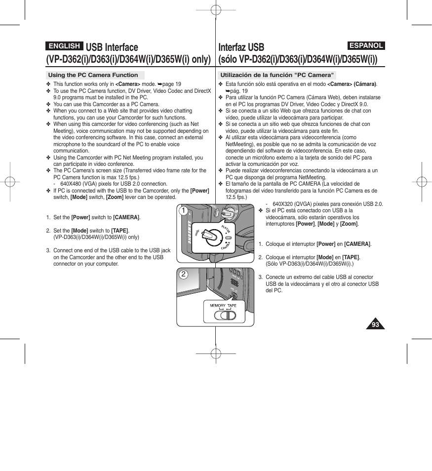 Español, English | Samsung D365W(I) User Manual | Page 93 / 107