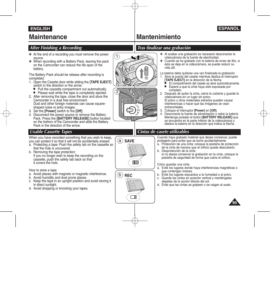Maintenance mantenimiento | Samsung D365W(I) User Manual | Page 95 / 107