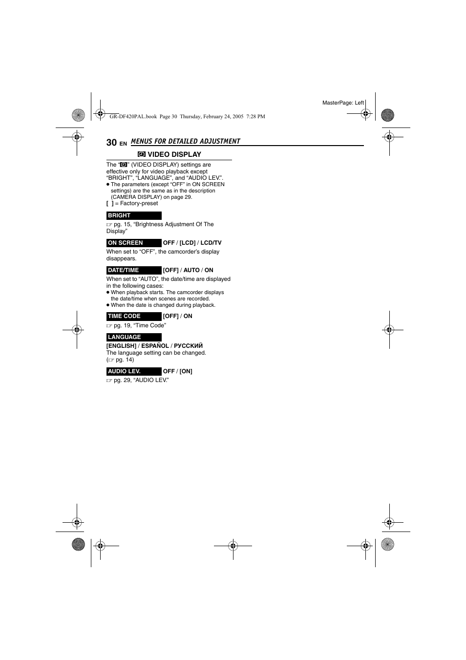 Pg. 30) | Samsung GR-DF420 User Manual | Page 30 / 52