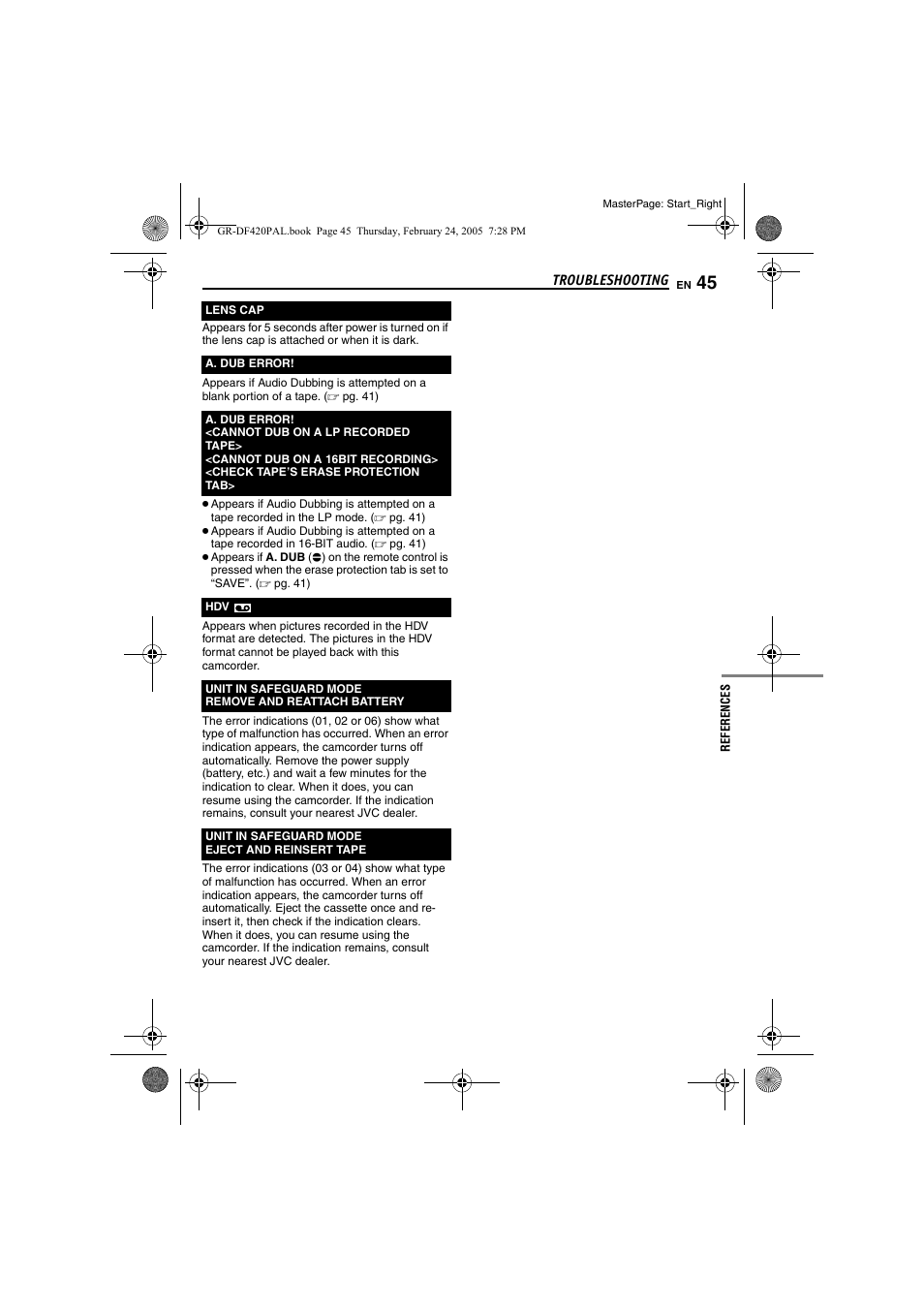 Pg. 45 | Samsung GR-DF420 User Manual | Page 45 / 52