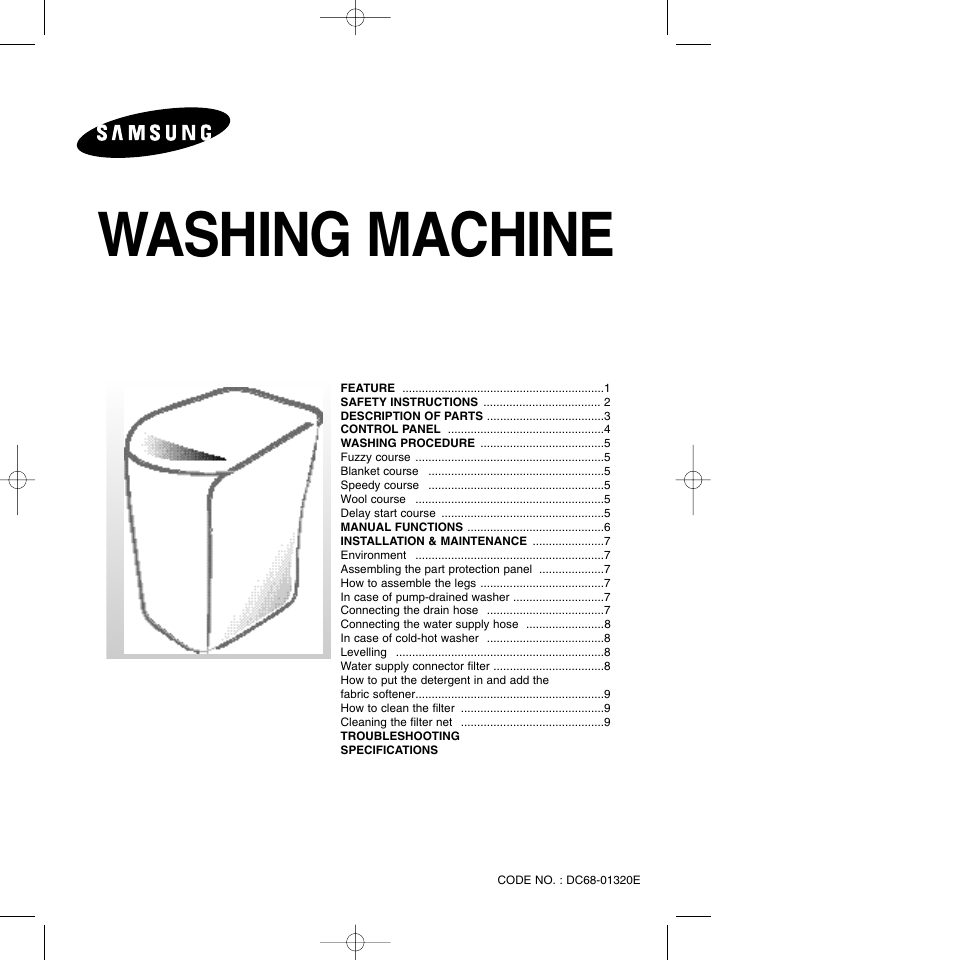 Samsung WA10K2Q User Manual | 12 pages