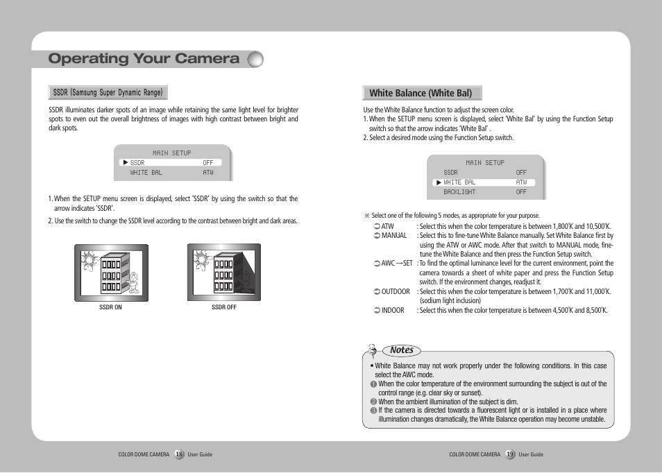 Operating your camera | Samsung SVD-4700 User Manual | Page 10 / 25