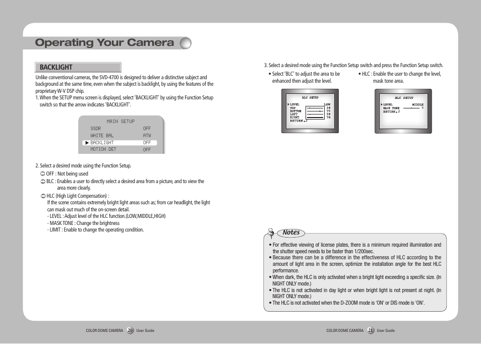 Operating your camera | Samsung SVD-4700 User Manual | Page 11 / 25