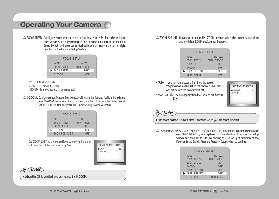 Operating your camera | Samsung SVD-4700 User Manual | Page 14 / 25