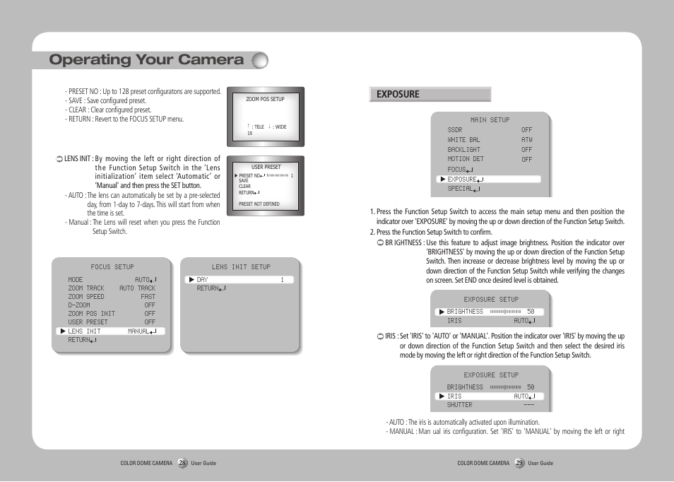 Operating your camera, Exposure | Samsung SVD-4700 User Manual | Page 15 / 25