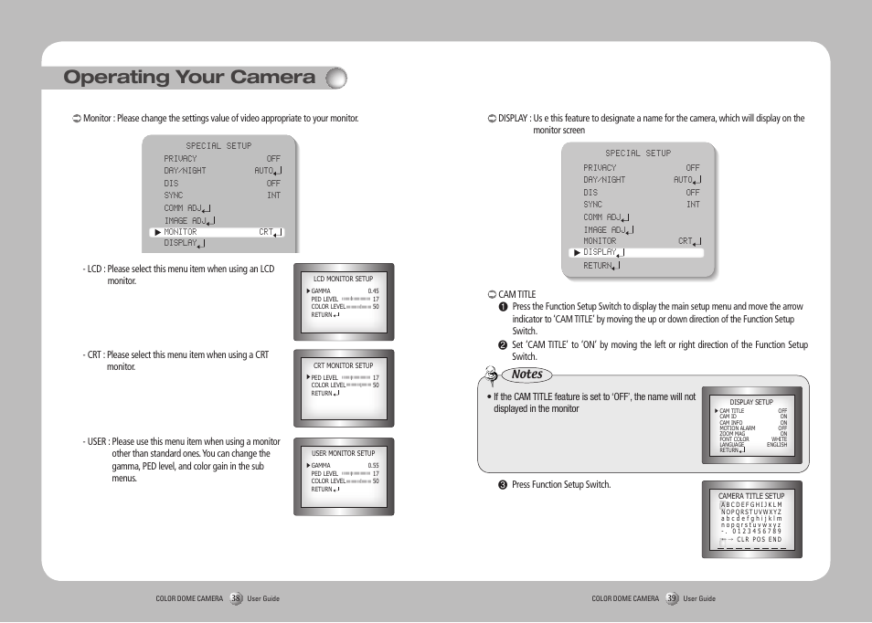 Operating your camera | Samsung SVD-4700 User Manual | Page 20 / 25