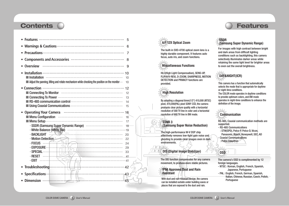 Contents features | Samsung SVD-4700 User Manual | Page 3 / 25