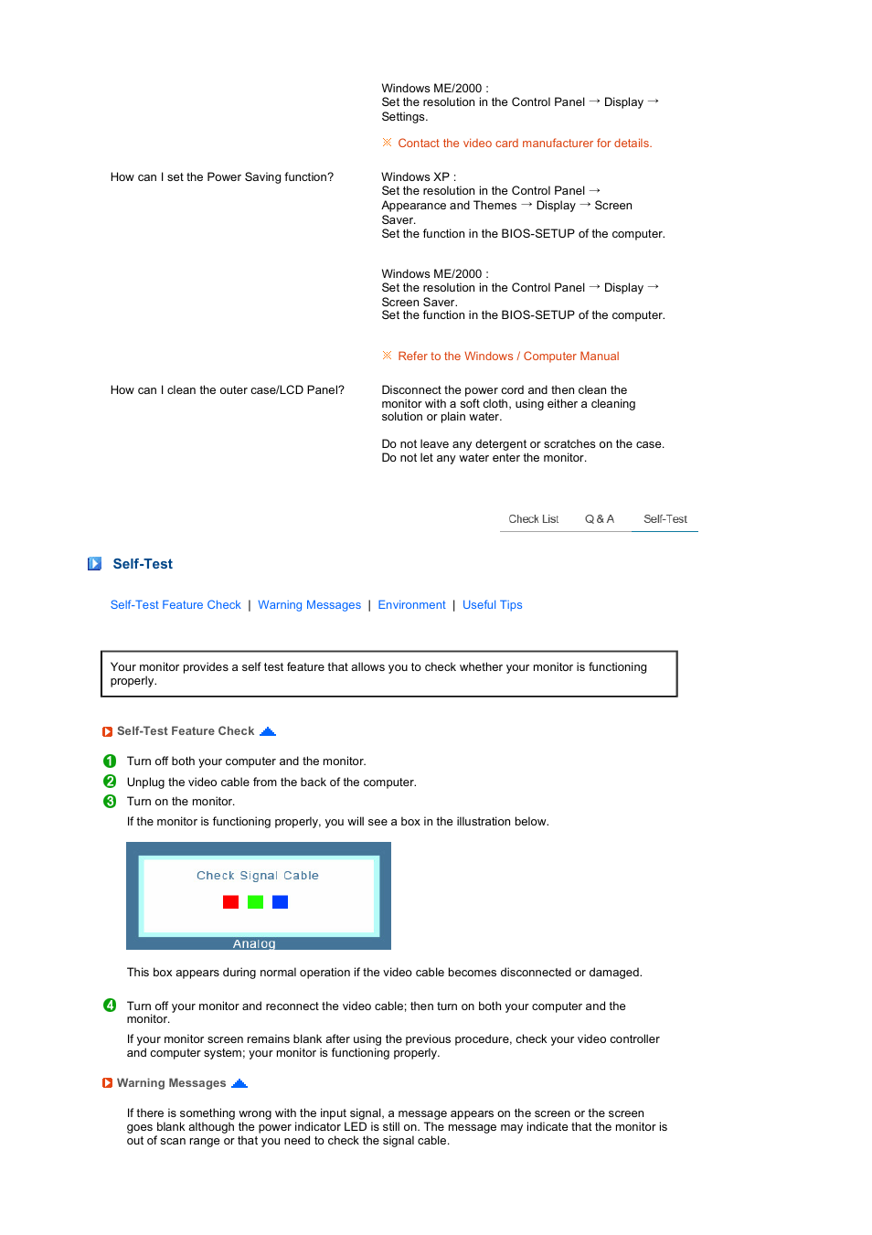 Self-test | Samsung 2032GWPlus User Manual | Page 43 / 62