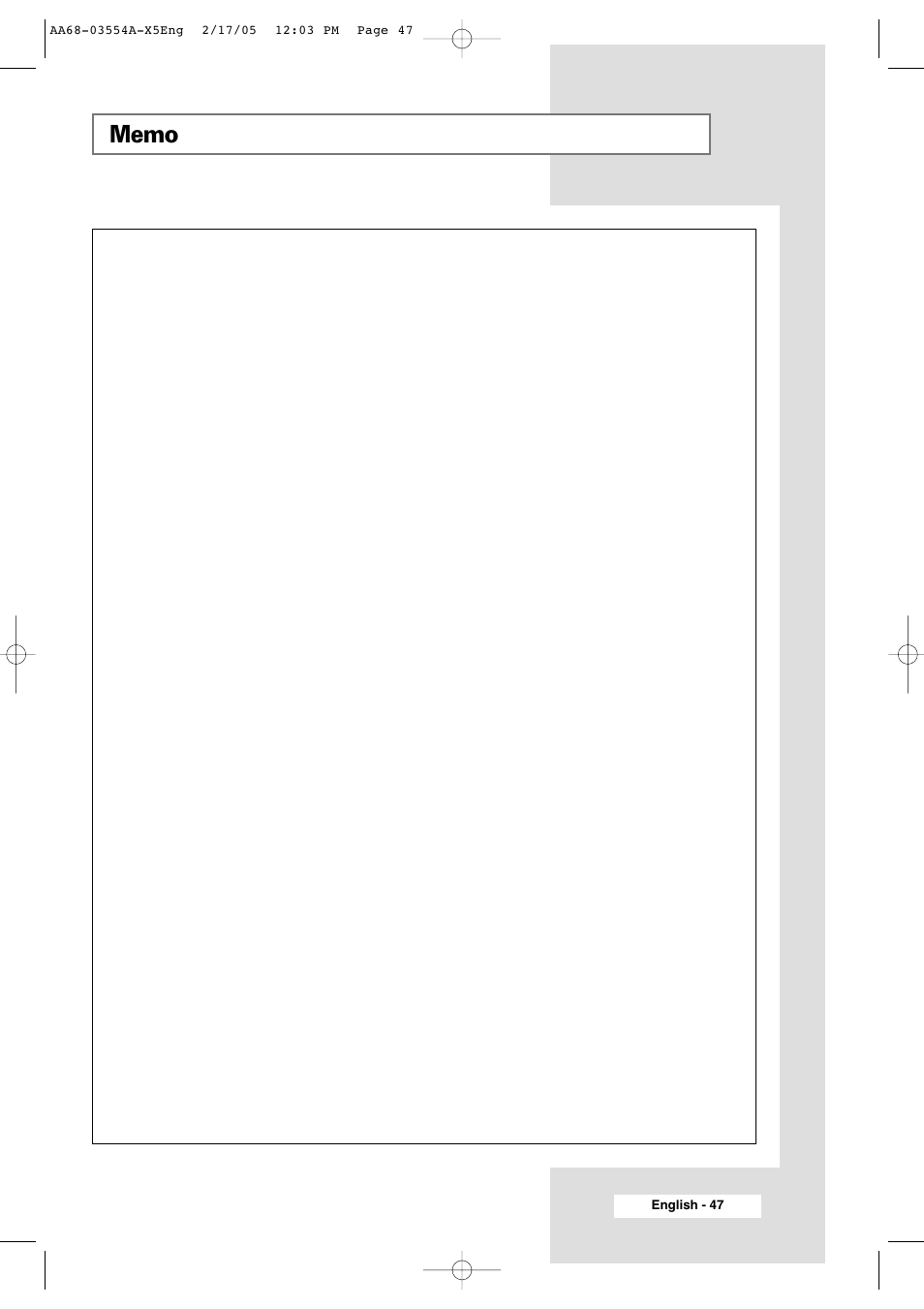 Samsung WS-32Z308P User Manual | Page 47 / 48