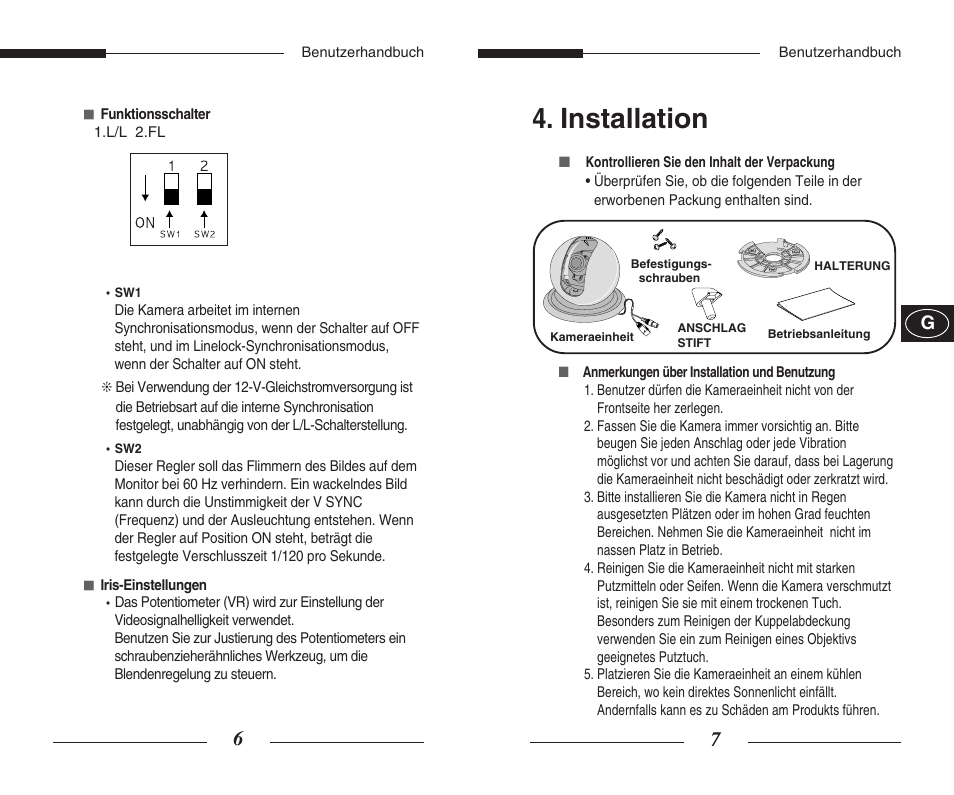 Installation | Samsung SCC-B5351GP User Manual | Page 21 / 49