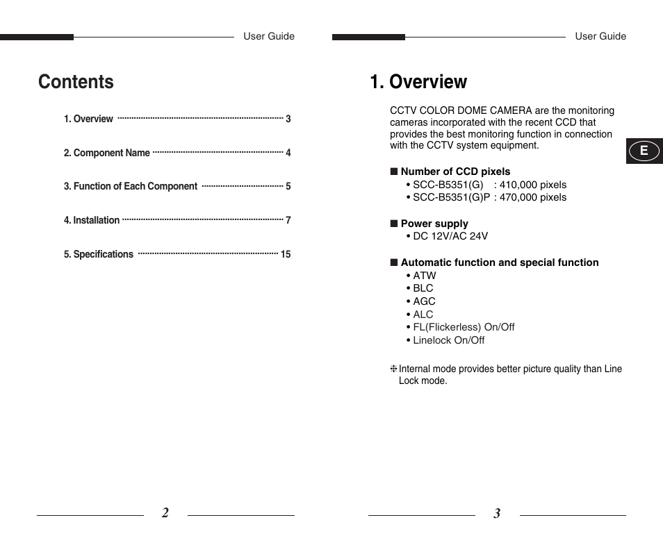 Samsung SCC-B5351GP User Manual | Page 3 / 49