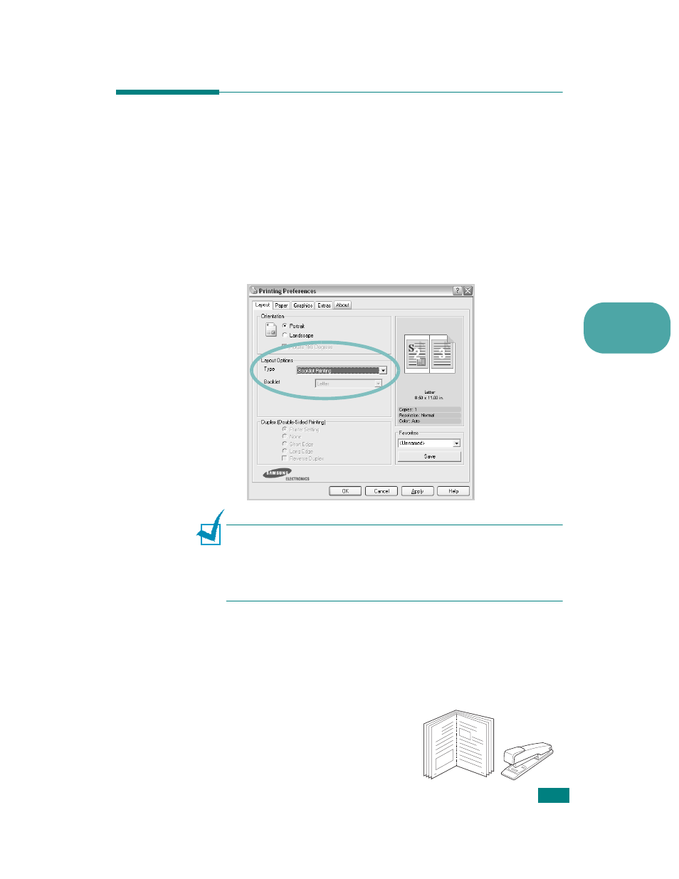 Printing booklets | Samsung CLP-510 Series User Manual | Page 114 / 266