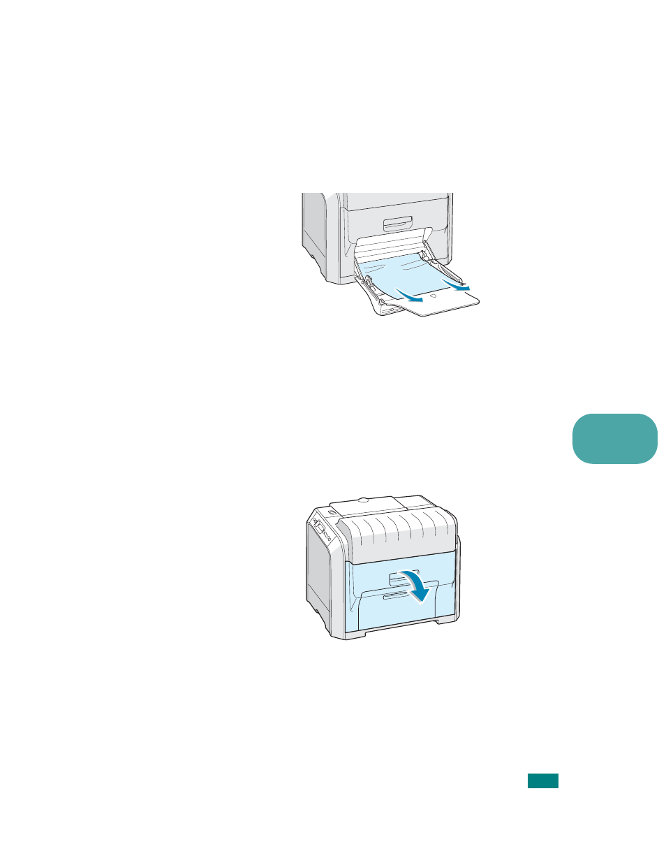 In the multi-purpose tray, Inside the printer, In the multi-purpose tray inside the printer | Samsung CLP-510 Series User Manual | Page 176 / 266