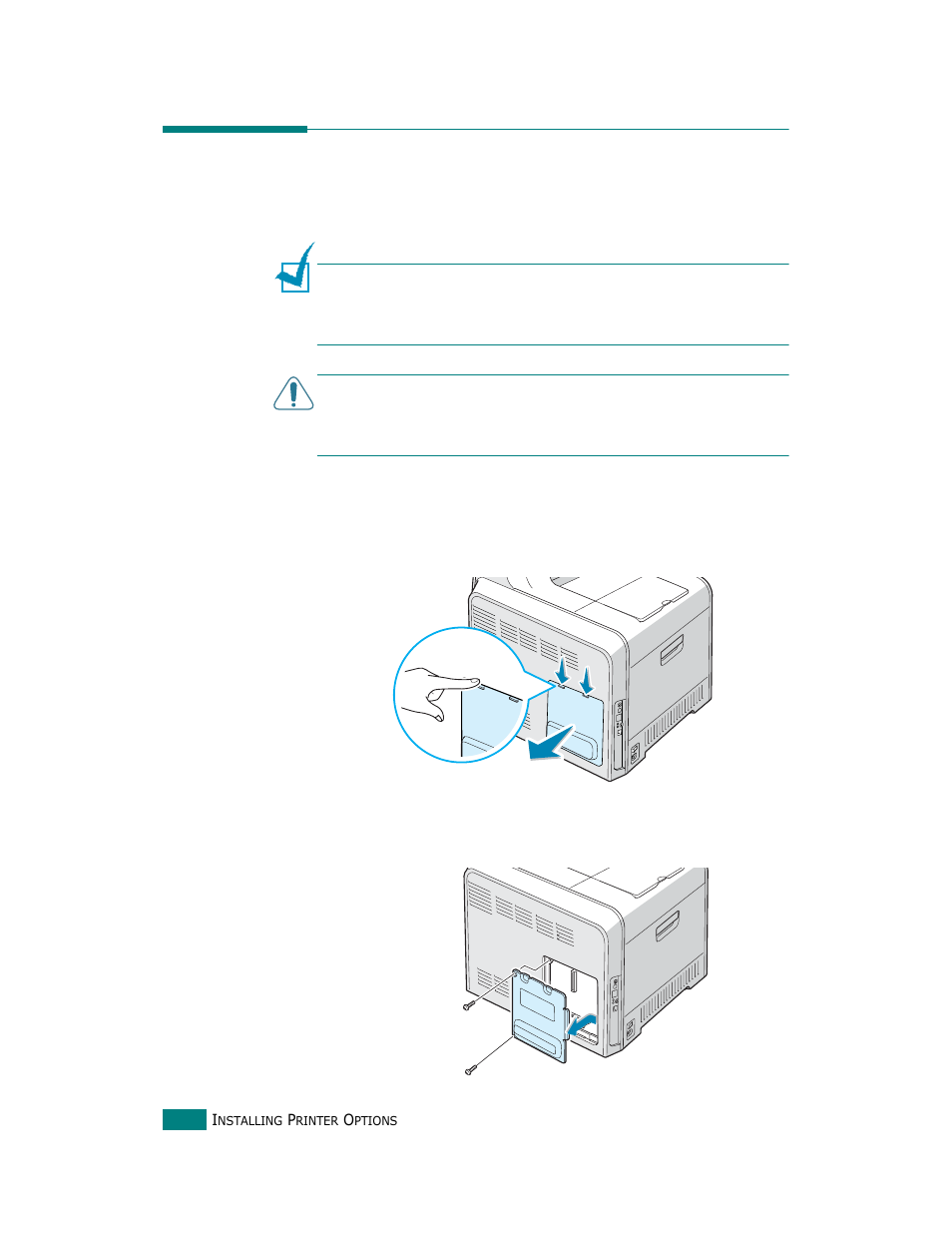 Installing additional printer memory, See “installing additional printer, See “installing additional | Samsung CLP-510 Series User Manual | Page 239 / 266