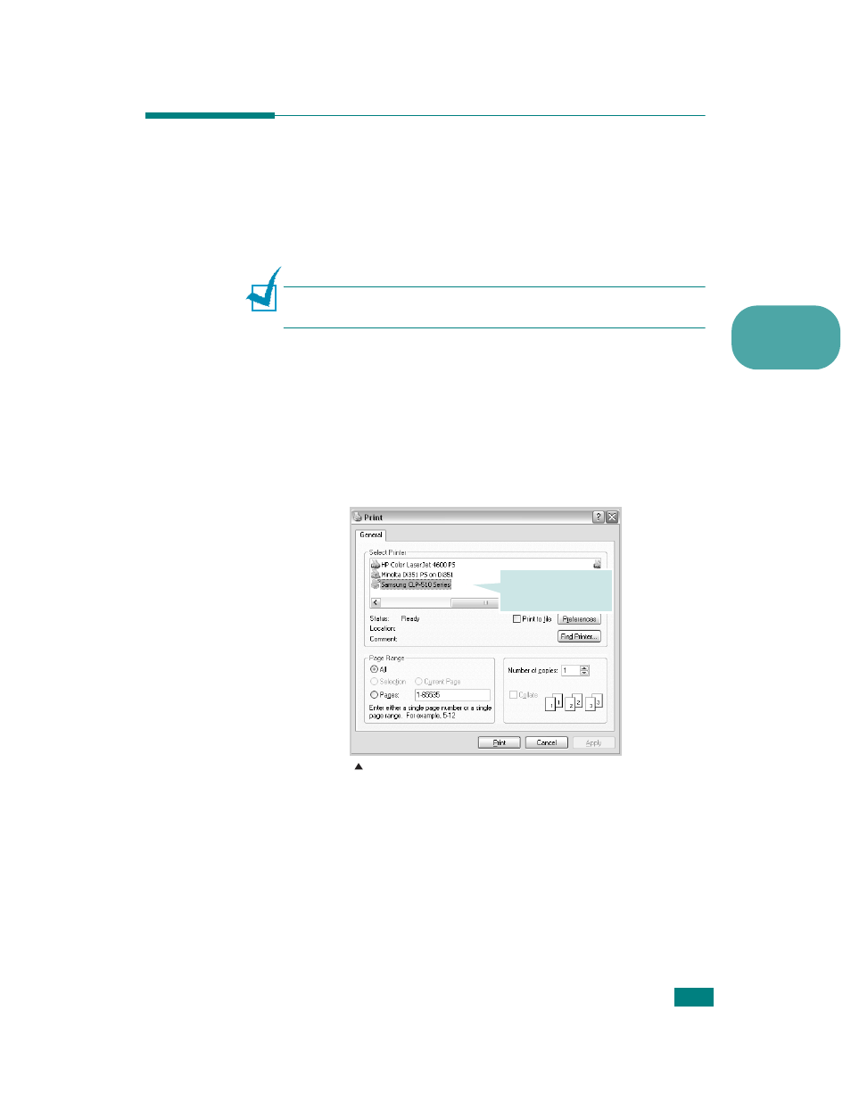 Printing a document | Samsung CLP-510 Series User Manual | Page 94 / 266
