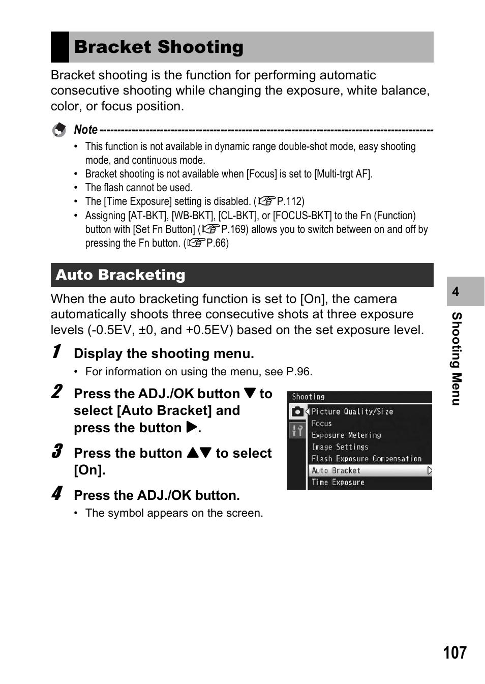 Bracket shooting | Samsung CX1 User Manual | Page 109 / 239