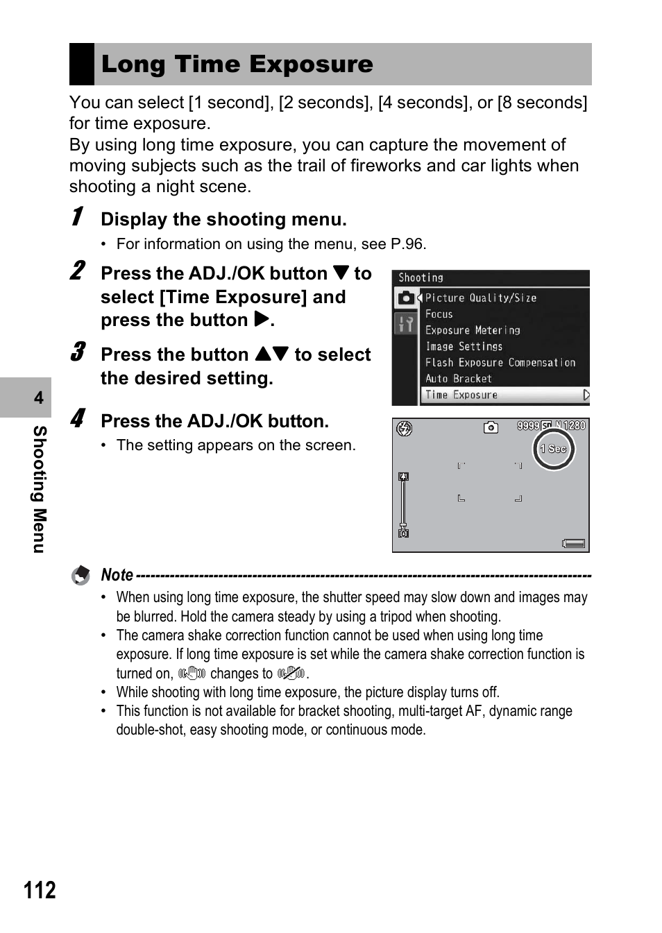 Long time exposure | Samsung CX1 User Manual | Page 114 / 239